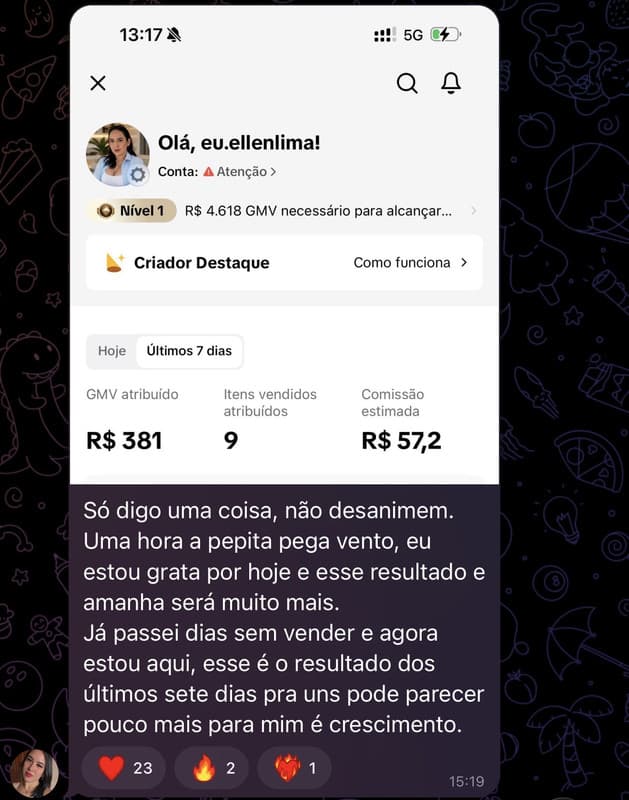 Print de resultado de aluno